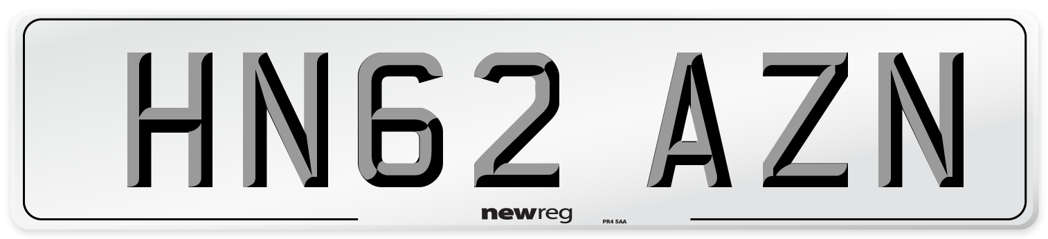 HN62 AZN Number Plate from New Reg